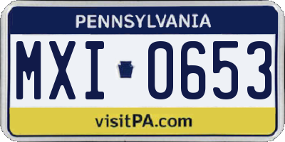 PA license plate MXI0653