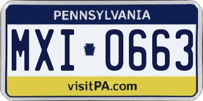 PA license plate MXI0663