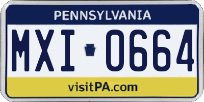 PA license plate MXI0664