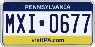PA license plate MXI0677