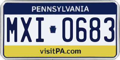 PA license plate MXI0683
