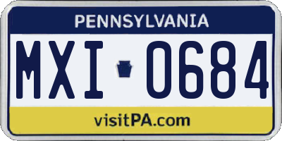 PA license plate MXI0684