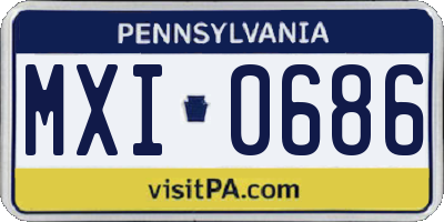 PA license plate MXI0686