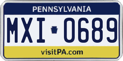 PA license plate MXI0689