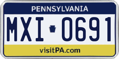 PA license plate MXI0691