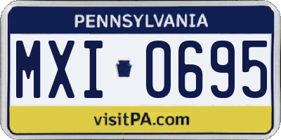 PA license plate MXI0695
