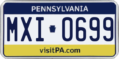 PA license plate MXI0699