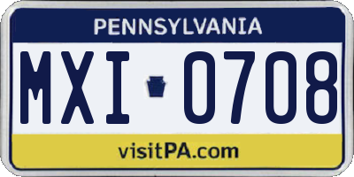 PA license plate MXI0708