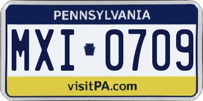 PA license plate MXI0709