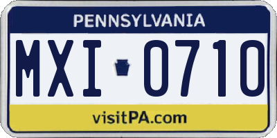 PA license plate MXI0710