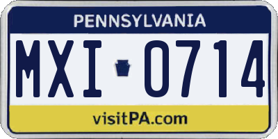 PA license plate MXI0714