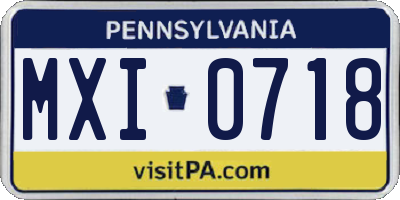 PA license plate MXI0718