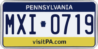 PA license plate MXI0719