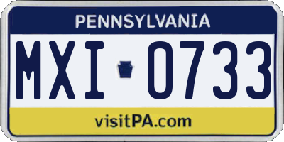 PA license plate MXI0733