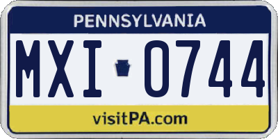 PA license plate MXI0744