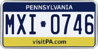 PA license plate MXI0746