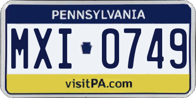 PA license plate MXI0749