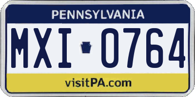 PA license plate MXI0764