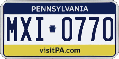 PA license plate MXI0770