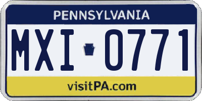 PA license plate MXI0771