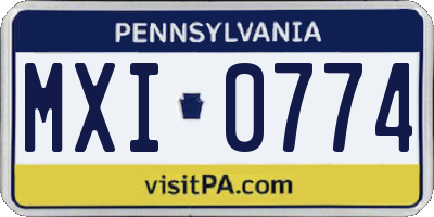 PA license plate MXI0774