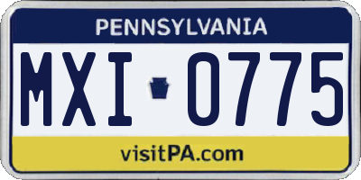 PA license plate MXI0775
