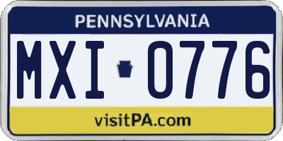 PA license plate MXI0776