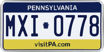 PA license plate MXI0778