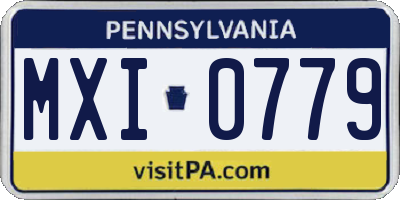 PA license plate MXI0779