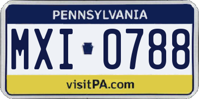 PA license plate MXI0788