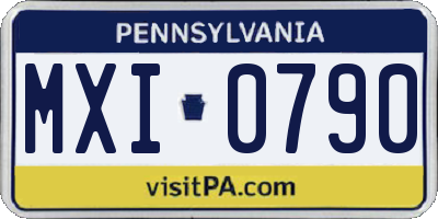 PA license plate MXI0790