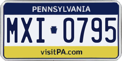 PA license plate MXI0795