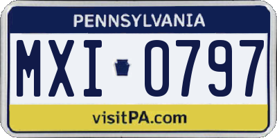 PA license plate MXI0797
