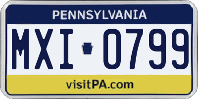 PA license plate MXI0799