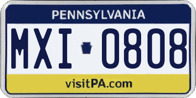 PA license plate MXI0808