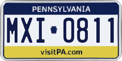 PA license plate MXI0811