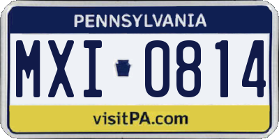 PA license plate MXI0814