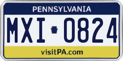 PA license plate MXI0824
