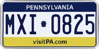 PA license plate MXI0825