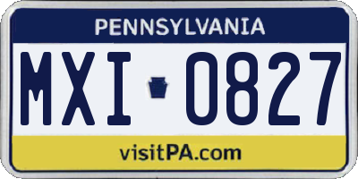 PA license plate MXI0827