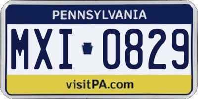 PA license plate MXI0829
