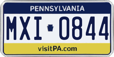 PA license plate MXI0844