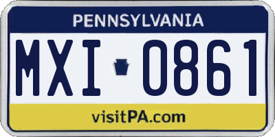 PA license plate MXI0861
