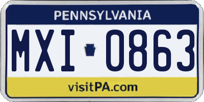 PA license plate MXI0863