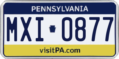 PA license plate MXI0877