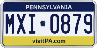 PA license plate MXI0879