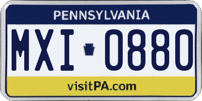 PA license plate MXI0880