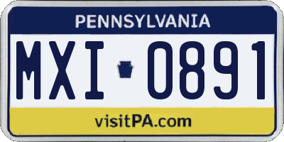 PA license plate MXI0891