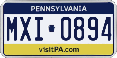 PA license plate MXI0894