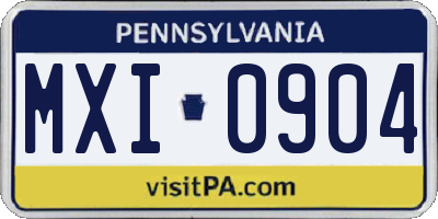 PA license plate MXI0904